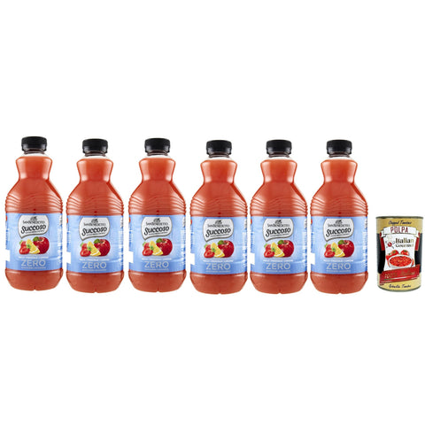 San Benedetto Succoso Zero Mela Fragola Limone PET 6x90 cl, PET Apfel, Zitrone und Erdbeere ohne zucker Fruchtsaft saft, Lemon juice sugar free italienisch