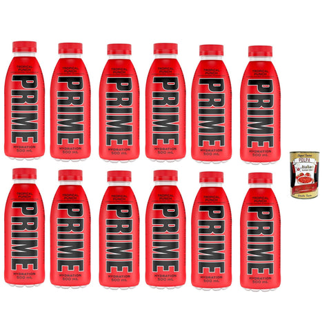 Prime Energy Drink Tropical Punch Geschmack energy drink Einweg flasche 500ml + 12 Stück italienisch Original