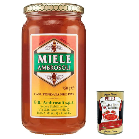 Ambrosoli - Ambrosoli - Miscela Di Miele Di Fiori MILLEFIORI Blumenhonig -Mischung 750 G 6x italienisch Original Pastasauce + kostenlos polpa 400 g