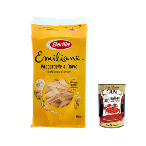 Barilla Pasta all' Uovo Le Emiliane Pappardelle, Eiernudeln, Pasta mit Ei 250 g Internationale Nudeln italienisch Original