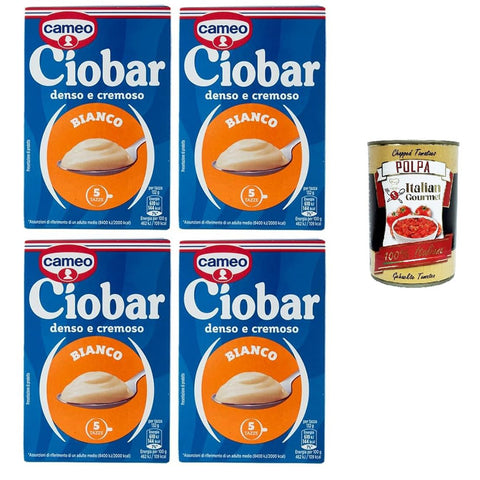 Cameo Ciobar Bianco- Pulver Zubereitung für Heiße Weiße Schokolade Hot Chocolate 4x105 g-Packung, jede Packung enthält 5 Beutel à 21 g italienisch Original