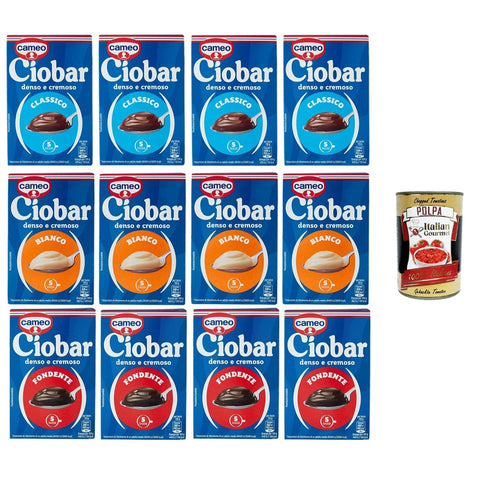Cameo Ciobar Testpaket - Pulver Zubereitung für Heiße Schokolade Hot Chocolate 12x125 g Packung, jede Packung enthält 5 Beutel à 25 g italienisch Original