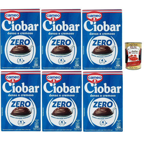 Cameo Ciobar Zero Heiße Schokolade ohne Zuckerzusatz, dichter und cremiger Getränkemix mit Schokoladengeschmack für 4 6x76g Original italienisch