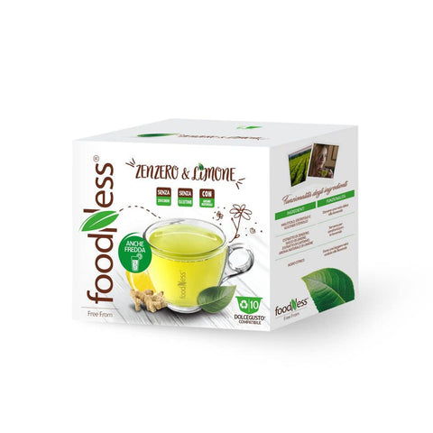 10 Kapseln Ingwer & Zitrone kompatibel DOLCE GUSTO* FoodNess Kapseln & Pads italienisch Original