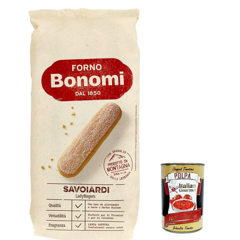 Italienische Löffelbiskuits Savoiardi Ladyfingers für Tiramisu kekse 400 g 12x italienisch Original + kostenlos polpa 400 g