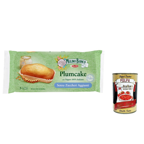 12x Mulino Bianco Plumcake kuchen ohne Zuckerzusatz Snack italienischer Joghurt 5 Stück 155 g Original Gebäck + kostenlos polpa 400 g