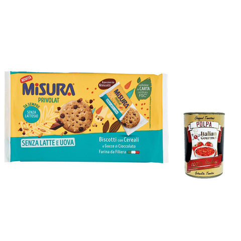 Misura Privolat Kekse mit Müsli und Schokoladenstückchen Ohne Milch und Eier Italienisches Mehl, biscuits cookies 280 g italienisch Original