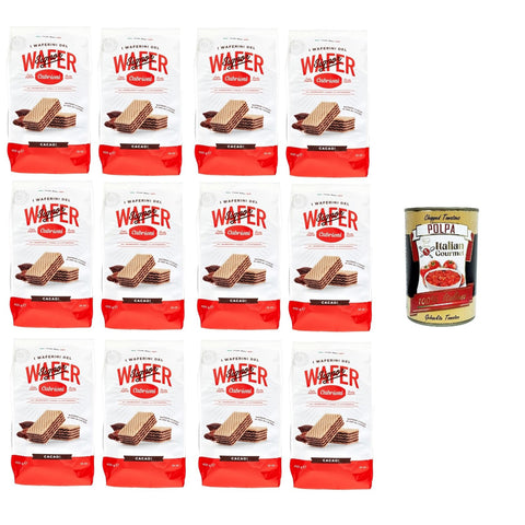 Cabrioni i waferini del signor cabrioni wafer cacao! Mr. Cabrionis Waffeln Kakaowaffeln! 12x400 g italienisch Original Kekse + kostenlos polpa 400 g