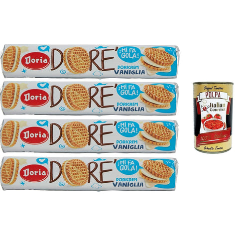 Doria - Doria - Dorè Doricrem Gusto Vaniglia Tubo Dorè Doricrem Vanillearoma Tube 4x150 g italienisch Original Pastasauce + kostenlos polpa 400 g