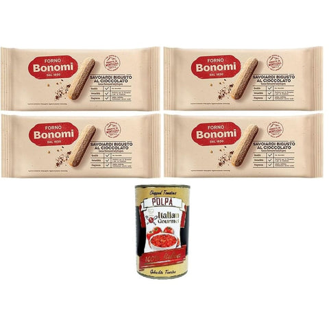 Forno Bonomi Savoiardi bigusto al cioccolato Keks Löffelchen mit Schokolade 4x 200 gr Kekse italienisch Original