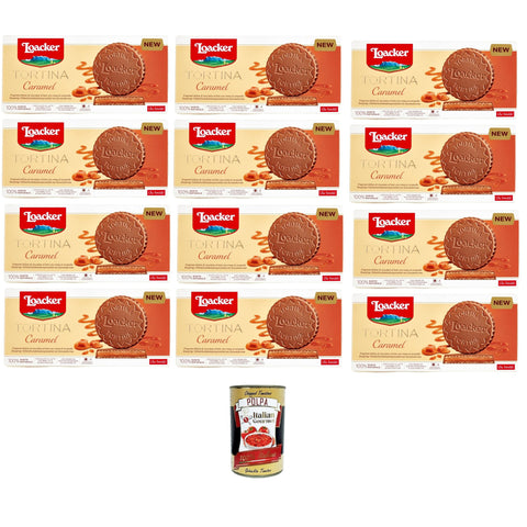 Loacker Tortina Caramel Milchschokoladenkuchen mit Karamellcreme und Waffeln12x63 gr (3x21 gr) italienisch Original