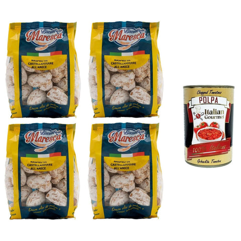 Maresca- Naspro di Castellammare all’Anice Aniskekse 4x200 g italienisch Original Pastasauce + kostenlos Polpa di Pomodoro 400 g