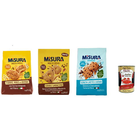 Misura Testpaket Privolat Integrali Mehrkorn-Vollkornkekse mit knusprigen Cerealien italienisch Original Müsli + kostenlos polpa 400 g