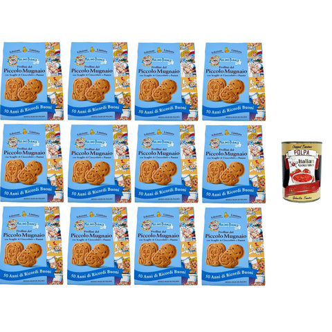 Mulino Bianco Frollini del Piccolo Mugnaio con scaglie di cioccolato e panna Piccolo Miller Kekse mit Schokoladenflocken 12x300g Original italienisch