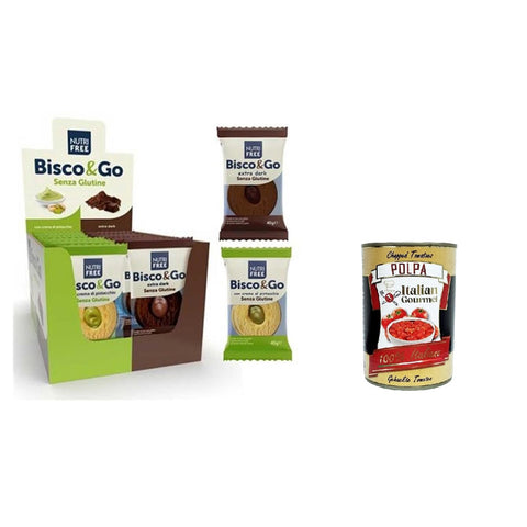 NutriFree Box Bisco&Go Biscotti senza glutine Pistacchio e Cioccolato extra Dark Glutenfreie Kekse mit Pistazien und extra dunkler Schokolade 640 g (16x40 g)