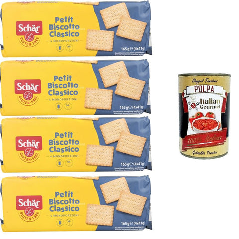 Schar Petit Biscotto classico senza glutine Schar Petit Classic glutenfreier Keks 4x165 g italienisch Original Kekse + kostenlos polpa 400 g