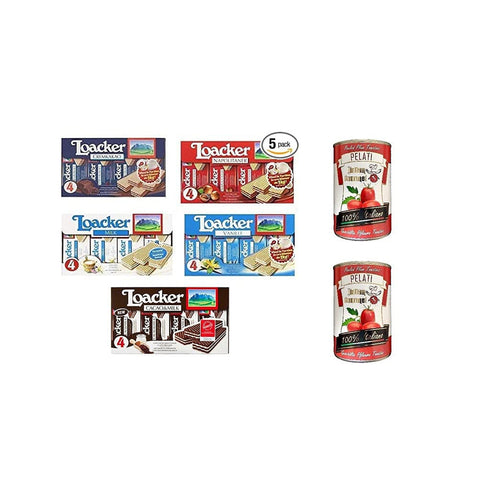 Loacker TESTPAKET milch, shoko, vanilla, Haselnuss e milch e shoko 5x180g Original italienisch Kekse