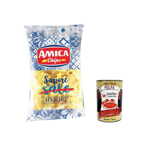 Amica Chips Patatine Sapori di Sale, Kartoffelchips 50% des Salzes 6x175g Original italienisch Kekse