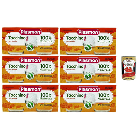 Plasmon Carne Tacchino e cereale 6x (2x80 g) Mit italienischem Fleisch, 100% natürlich, ohne Stärken und Räume hinzugefügt italienisch Original