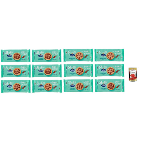 Riso Scotti Crostatina Cacao, Snack mit Kakaocreme, laktosefrei, ohne Milchproteine und ohne Spuren 12x144g Original italienisch Kekse