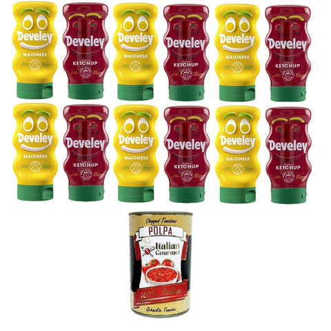 Tomato Ketchup Squeeze & Maionese squeeze, 100% ingredienti naturali,Tomatenketchup, Glutenfrei und Mayonnaise Squeeze, 100% natürliche Zutaten 6x273 gr 6x 230 gr italienisch Original