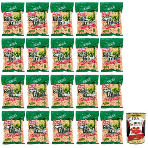 Cameo Snack Friends Misto Salato Geröstete und Gesalzene Mischung aus Erdnüssen Cashewnüssen Haselnüssen und Mandeln Vakuumverpackungen 250 g 20x italienisch