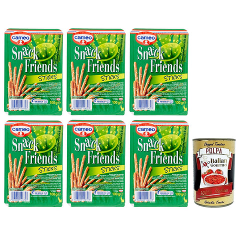 Cameo Snack Friends Sticks, Elsässer Sticks, Salzige Snacks 6x100g Original italienisch
