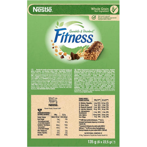 Nestle Nestlé Fitness Chocolate & Hazelnut Müsliriegel Schokolade & Haselnuss 18x135g Original italienisch Snack