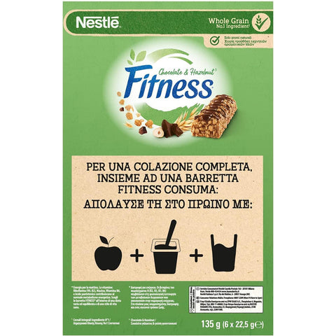 Nestle Nestlé Fitness Chocolate & Hazelnut Müsliriegel Schokolade & Haselnuss 18x135g Original italienisch Snack
