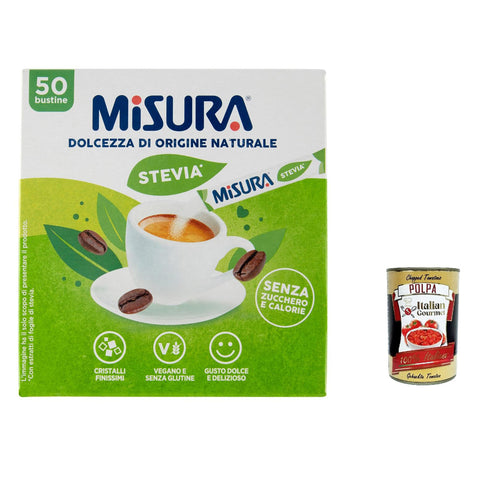 Misura Stevia üßstoff natürlicher Herkunft 12x50 Beutel Original italienisch Zutat