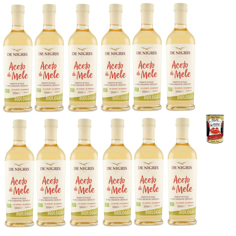De Nigris Aceto di Mele, essig Apfelessig, Keine Farbstoffe – keine Konservierungsstoffe, Säuregehalt 5 %, 12x 500 ml italienisch Original