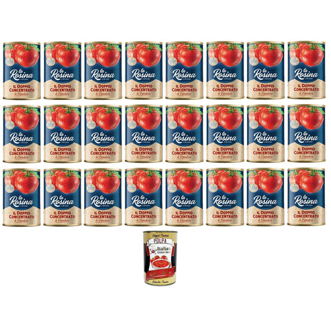 La Rosina Doppio Concentrato Di Pomodoro,Doppeltes Tomatenkonzentrat,100% Italienische Tomaten,24x 400 g italienisch Original
