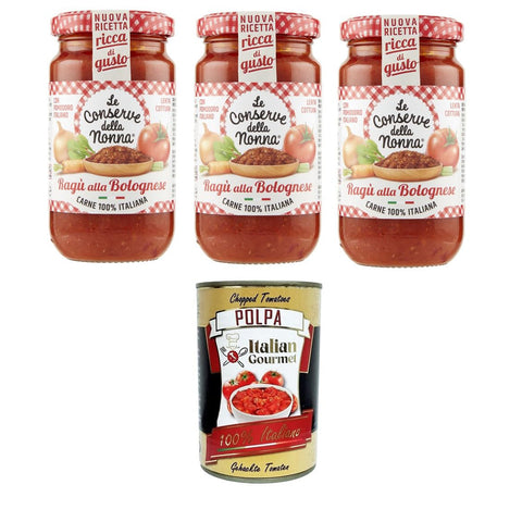 Le Conserve della Nonna Sugo Ragù Alla Bolognese Sauce 3x 190 g Koch- & Backzutaten italienisch Original
