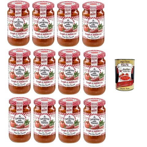Le Conserve della Nonna Sugo Ragù di Salsiccia Wurst Ragù Sauce 12x 190g italienisch Original