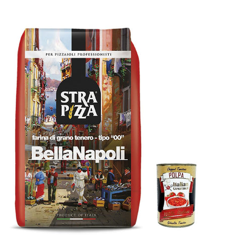 Strapizza Bella Napoli Rossa, farina di grano tenero, tipo "00", Pizzamehl fur pizza, Mehl 10 kg italienisch Original