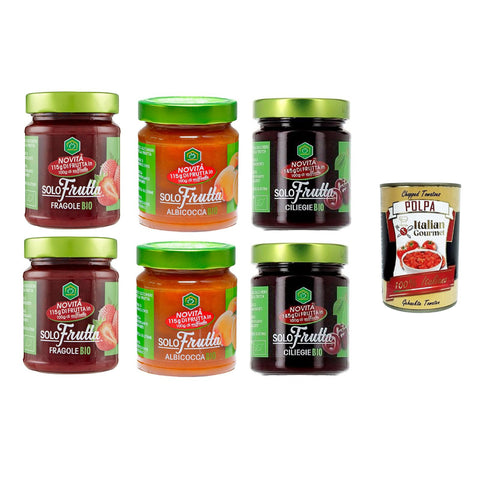 Apicoltura Casentinese Testpaket marmellata Solo Frutta Albicocca, Fragola & Ciliegia Marmelade Nur Frucht Aprikose, Erdbeere und Kirsche 6x295 gr italienisch Original