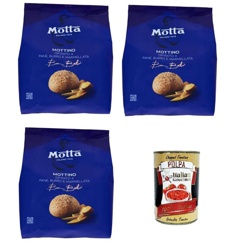 Motta Il Mottino Inspiriert von Brot, Butter und Marmelade 4x 270gr Original italienisch inkl. Italian Gourmet Polpa di Pomodoro 400g