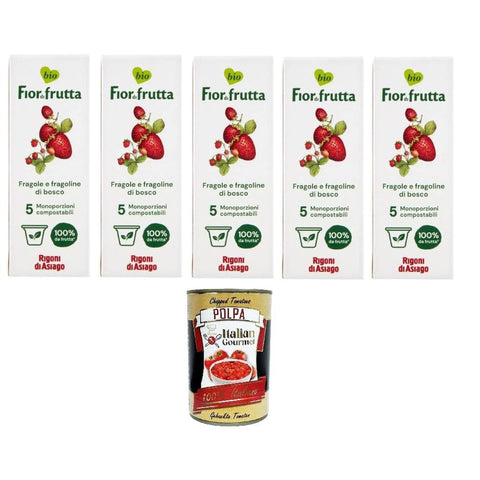 Rigoni di Asiago Fior di Frutta Confettura di Fragoline 5 monodosi Fior di Frutta Erdbeermarmelade 5 Einzeldosen 5x100 gr italienisch Original