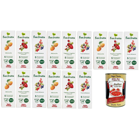 Rigoni di Asiago Testpaket Fior di Frutta Confettura di Albicocche,Fragoline e Frutti di Bosco Aprikosen,Erdbeer und Waldbeerenmarmelade 5 Einzeldosen 15x100 gr italienisch Original
