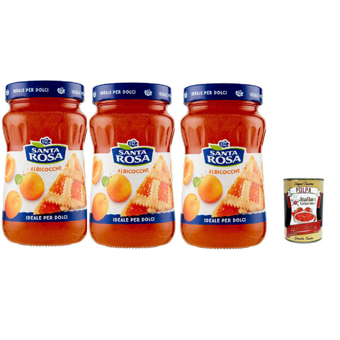 Santa Rosa Confettura di Albicocche, Aprikosen marmelade, apricot jam, ideal für Desserts und Kuchen 3x 600 g italienisch Original