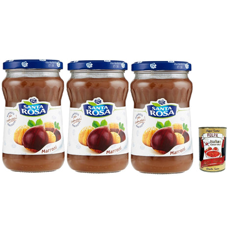 Santa Rosa Confettura di Marroni, Kastanien marmelade Brotaufstrich, Chestnuts jam, ideal für Desserts und Kuchen 3x 350 g italienisch Original