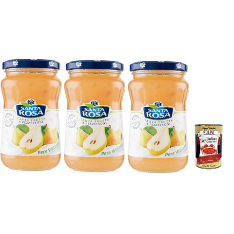 Santa Rosa Confettura di Pere Williams, Birne marmelade Brotaufstrich, Pear jam, ideal für Desserts und Kuchen 3x 350 g italienisch Original