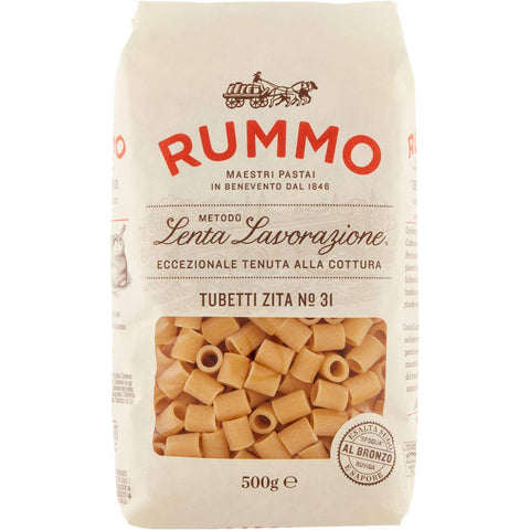 Rummo Tubetti Zita N. 31 Hartweizengrieß Pasta Italienische Nudeln 500 g Packung Kurze Pasta italienisch Original