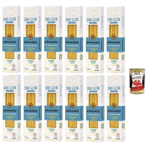 Armando Lo Spaghetto senza glutine, Gluten freie Pasta mit Multikereals mit Mais, Vollreis und Quinoa Spaghetti gluten free 12x 400 g italienisch Original