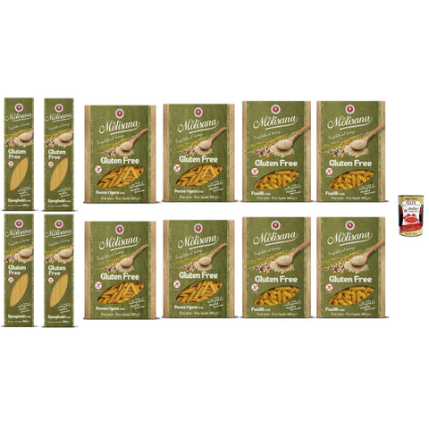 La Molisana Test Senza Glutine, Spaghetti Fusilli Penne rigate,Nudeln Gluten freie Pasta und Bronzezeichnung mit Vollreis, Mais und Quinoa, Kochzeit 10 Minuten,12x 400 g italienisch Original