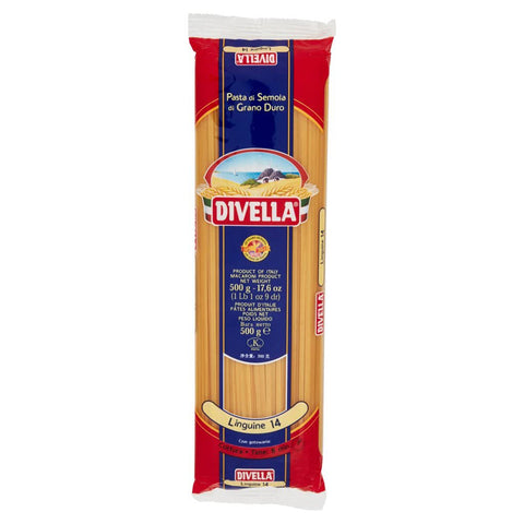 Divella Linguine N. 14 Hartweizengrieß Pasta Italienische Nudeln Packung 500 g 10x italienisch Original + kostenlos Polpa di Pomodoro 400 g Dose