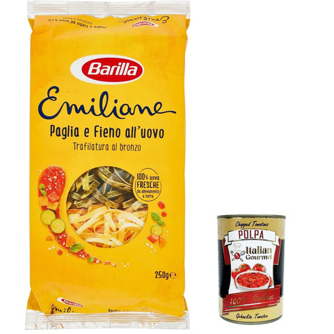 Barilla Pasta all' Uovo Le Emiliane Paglia e Fieno Eiernudeln Pasta mit Ei 250 g 12x italienisch Original + kostenlos polpa 400 g