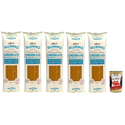 Rummo Pasta Nudeln Glutenfreie Linguine Bronze Gezeichnete gluteinfrei perfekt für Menschen mit Zöliakie oder Glutenunverträglichkeit 5x400 g italienisch