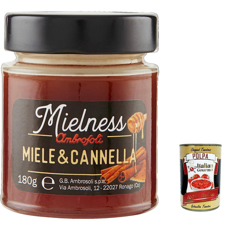 Ambrosoli Mielnsess Miele e Zenzero, Blumenhonig mit Ingwerextrakt, 180 g Marmeladen & Konfitüren italienisch Original