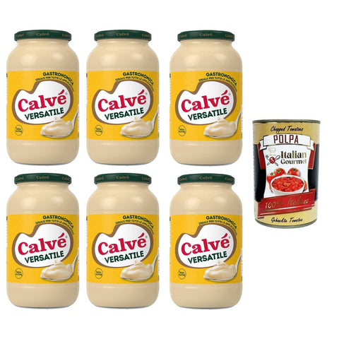 Calvè Maionese Versatile glutenfreie gastronomische Mayonnaise 6x825 ml italienisch Original + kostenlos Polpa 400 g